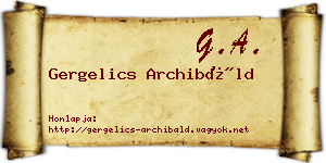 Gergelics Archibáld névjegykártya